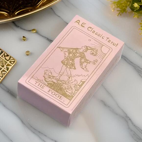 New Classic‎ Rider Waite Tarot Cards Deck Pink Box Guidebook Beginners Oracle - Picture 1 of 2